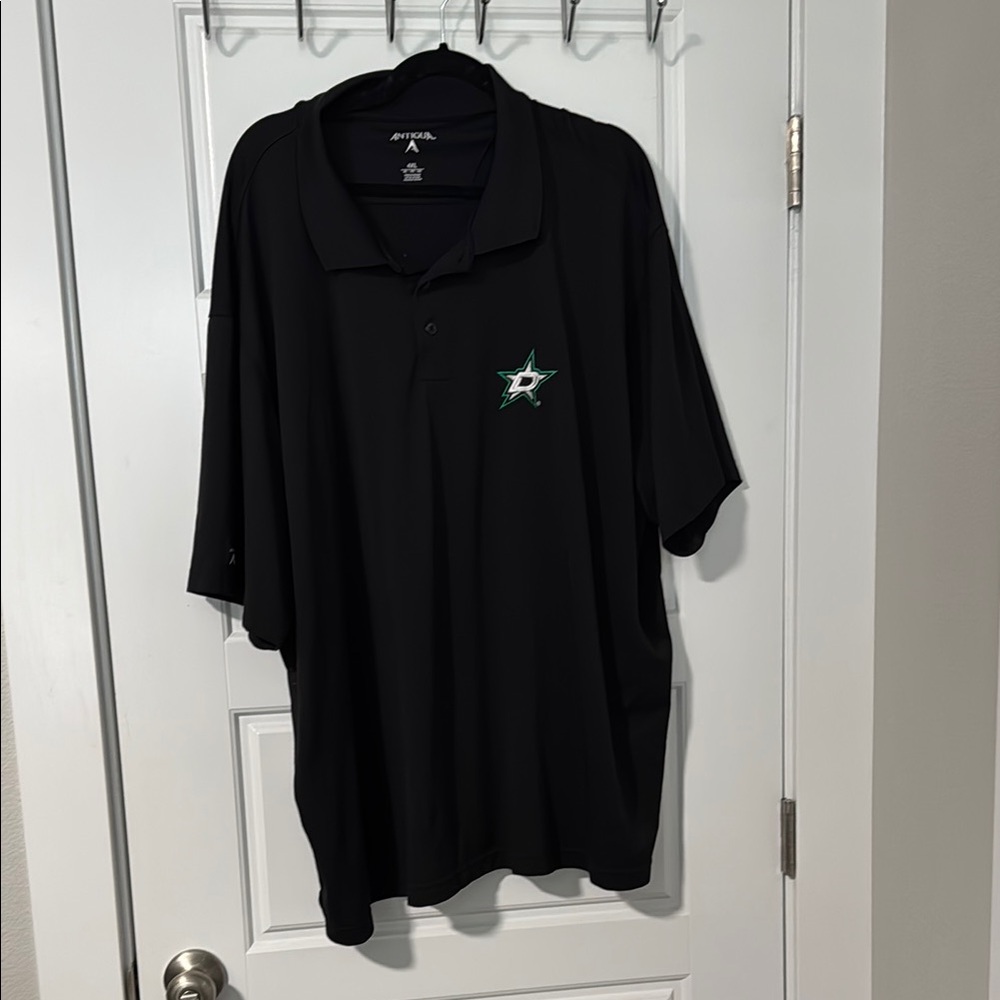 Antigua Dallas Stars Black Polo Shirt Short Sleeve